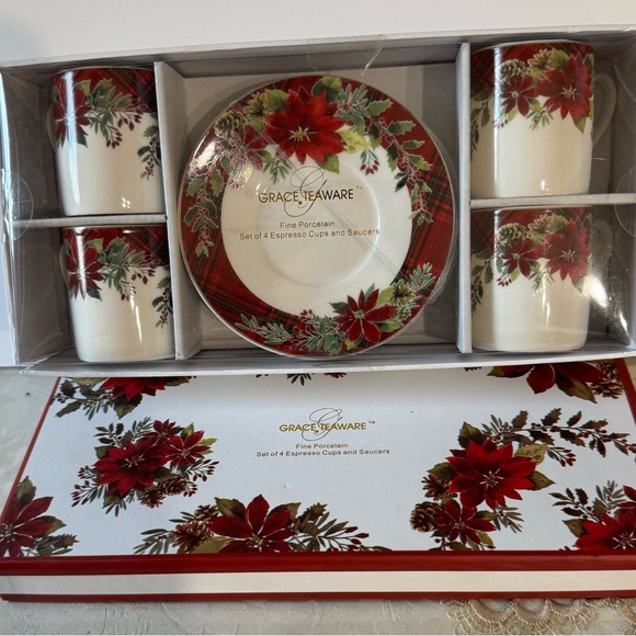 Other - Grace Teaware Red and Green Espresso Set